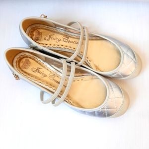 JUICY COUTURE QUILTED LEATHER BALLET FLATS SIZE 8